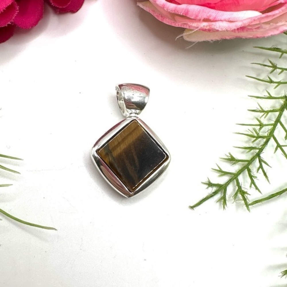 TIGER’S EYE⚜️Polished Gemstone Abstract Pendant